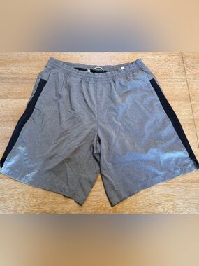 all in motion Gray Athletic Shorts with Black Side Panels